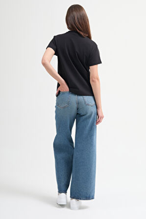 Victoria 80001 Regular Fit Siyah Kadın Basic T-Shirt
