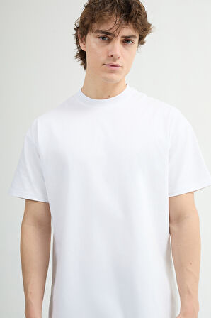 Ricardo 84002 Oversize Beyaz Erkek Basic T-Shirt