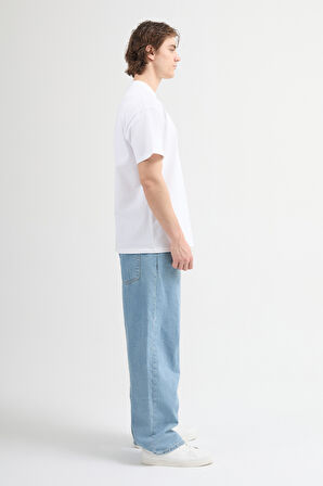 Ricardo 84002 Oversize Beyaz Erkek Basic T-Shirt