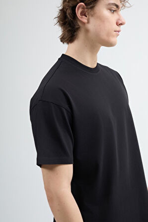 Ricardo 84002 Oversize Siyah Erkek Basic T-Shirt