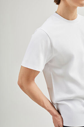 Matias 84001 Regular Fit Beyaz Erkek Basic T-Shirt