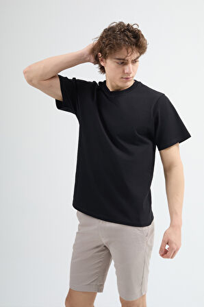 Matias 84001 Regular Fit Siyah Erkek Basic T-Shirt