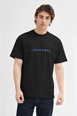 Antonio 84003 Oversize Baskılı Siyah Erkek Basic T-Shirt