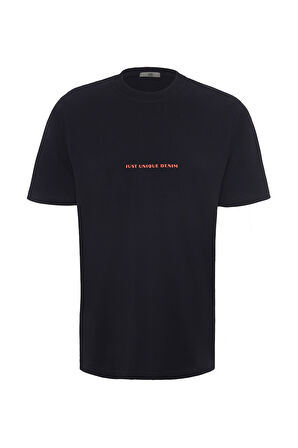 Eduardo 84004 Regular Fit Baskılı Siyah Erkek Basic T-Shirt