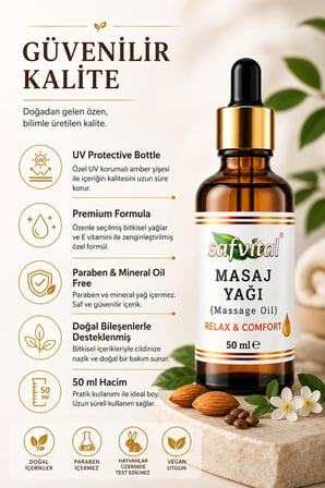 Masaj Yağı Rahatlatıcı Aromatik 50 ml Vücut Bakım ve Gevşeme Destekleyici Profesyonel Formüllü Bakım Yağı