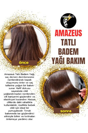 TATLI BADEM YAĞI 2'Lİ (%100 SAF VE DOĞAL-SOĞUK PRES) BESLEYİCİ ETKİ 2x50 ml / 3.4 Fl Oz