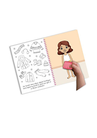 Bitmeyen Tükenmeyen Elbise Giydirme Temalı Tak Çıkar Sticker Boyama Kitabı