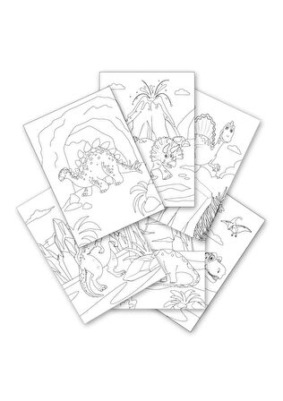Bitmeyen Tükenmeyen Dinazor Temalı Sticker Boyama Kitabı