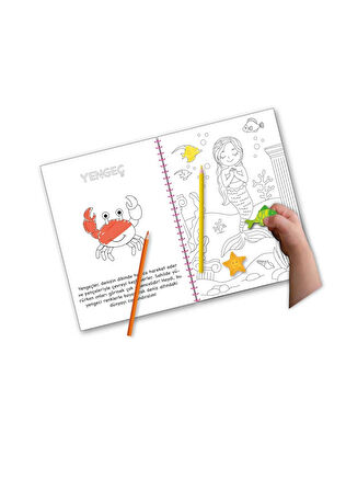 Bitmeyen Tükenmeyen Deniz Kızı Temalı Sticker Boyama Kitabı
