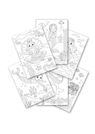 Bitmeyen Tükenmeyen Deniz Kızı Temalı Sticker Boyama Kitabı