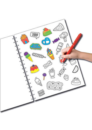 500+ Çocuk Sticker Boyama Kitabı 6’lı Keçeli Kalem Hediyeli Eğitici Etkinlik Kitabı