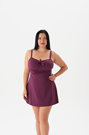 4056MY ELBİSELİ MAYO BORDO