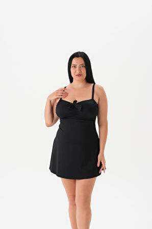 4056MY ELBİSELİ MAYO Siyah