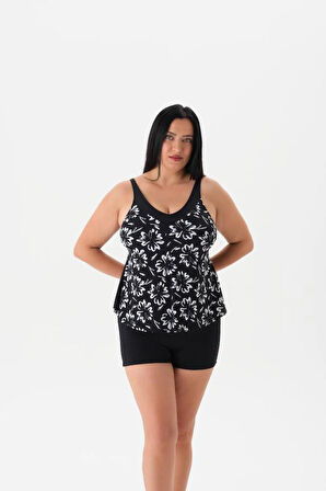 Kadın Şortlu Tankini Takımı 4109MY SYH Siyah