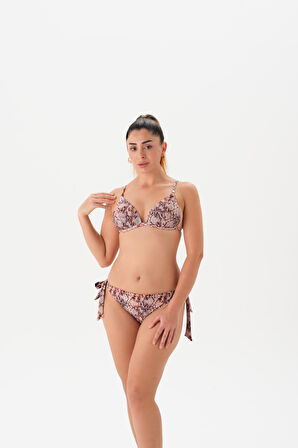 4218BK KAPLI ÜÇGEN BİKİNİ TK. Kahverengi