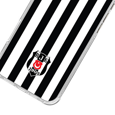 iPhone 16 Pro Max Beşiktaş Çubuklu Logo Şeffaf Telefon Kılıfı