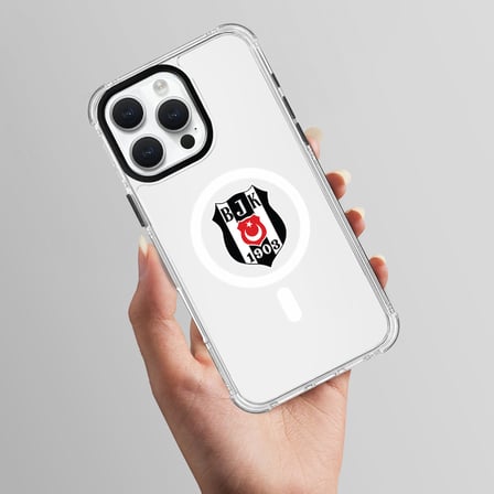 iPhone 16 Beşiktaş Magsafe Logo Şeffaf Telefon Kılıfı