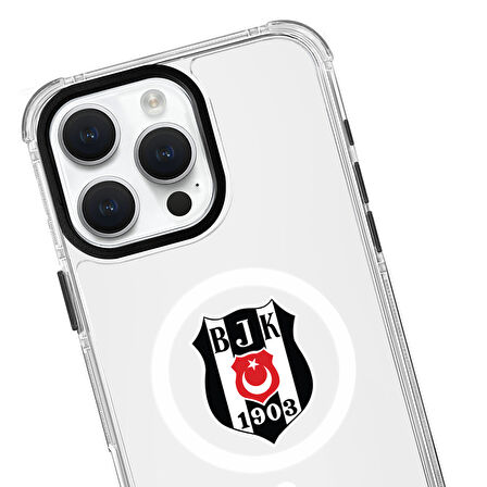 iPhone 14 Beşiktaş Magsafe Logo Şeffaf Telefon Kılıfı