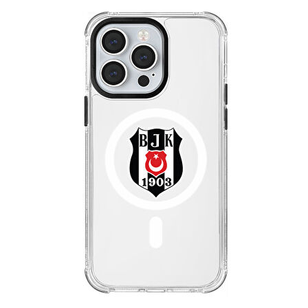 iPhone 13 Pro Beşiktaş Magsafe Logo Şeffaf Telefon Kılıfı