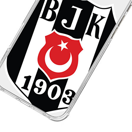 iPhone 15 Beşiktaş Büyük Logo Şeffaf Telefon Kılıfı