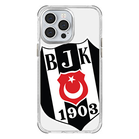 iPhone 14 Pro Max Beşiktaş Büyük Logo Şeffaf Telefon Kılıfı