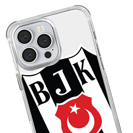 iPhone 14 Pro Max Beşiktaş Büyük Logo Şeffaf Telefon Kılıfı