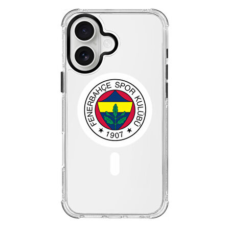 iPhone 16 Fenerbahçe Magsafe Logo Şeffaf Telefon Kılıfı