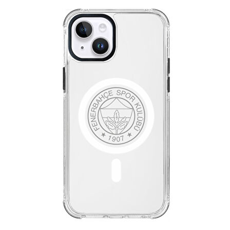 iPhone 13 Fenerbahçe Magsafe Monochrome Logo Şeffaf Telefon Kılıfı