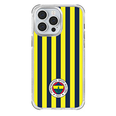 iPhone 15 Pro Max Fenerbahçe Çubuklu Şeffaf Telefon Kılıfı