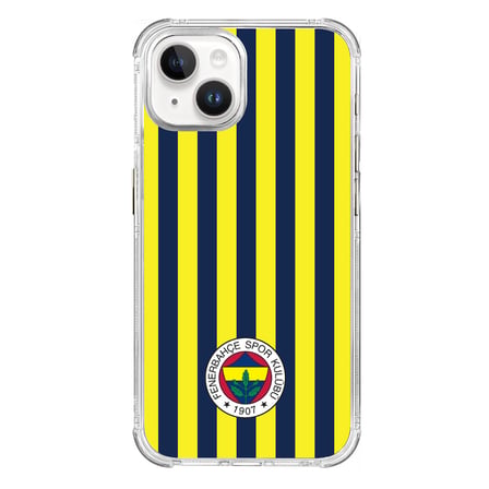 iPhone 15 Pro Fenerbahçe Çubuklu Şeffaf Telefon Kılıfı