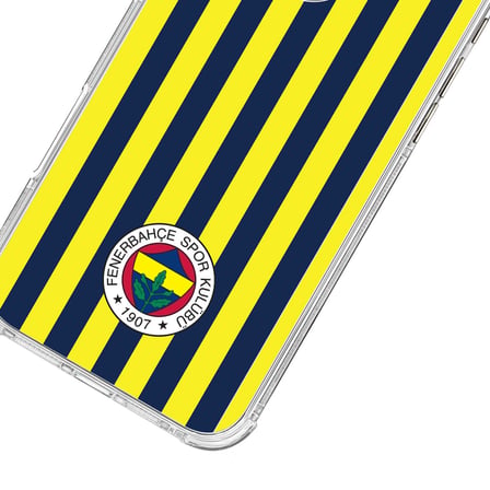 iPhone 15 Pro Fenerbahçe Çubuklu Şeffaf Telefon Kılıfı
