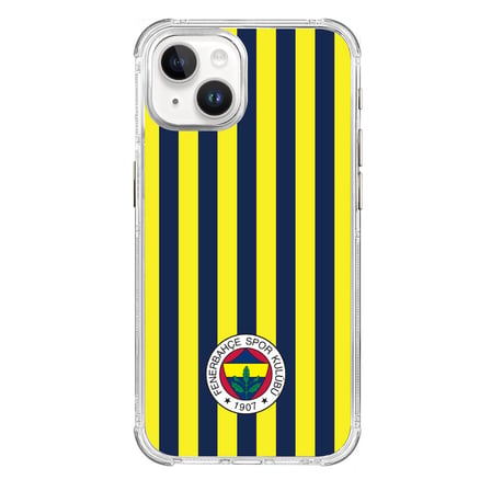 iPhone 15 Fenerbahçe Çubuklu Şeffaf Telefon Kılıfı