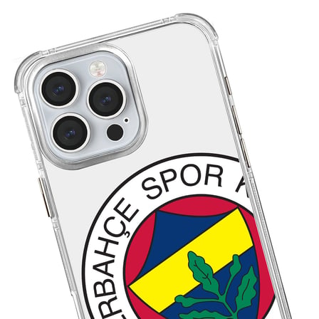 iPhone 15 Pro Fenerbahçe Büyük Logo Şeffaf Telefon Kılıfı