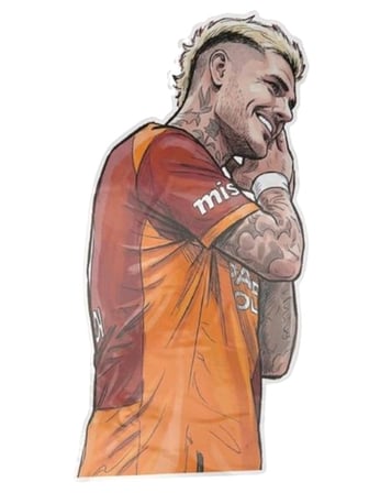 Galatasaray Mauro İcardi Gol Sevinci Büyük Sticker 40X50Cm Orijinal Lisanslı Ürün