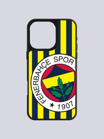 Fenerbahçe Sarı Lacivert Çubuklu Büyük Arma Cam Telefon Kılıfı