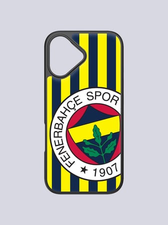 Fenerbahçe Sarı Lacivert Çubuklu Büyük Arma Cam Telefon Kılıfı