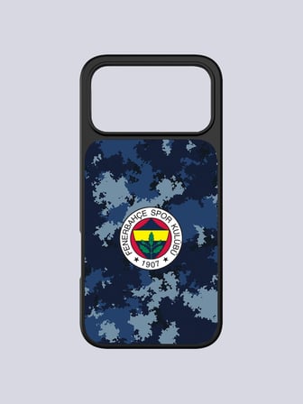 Fenerbahçe Mavi Kamuflaj Cam Telefon Kılıfı