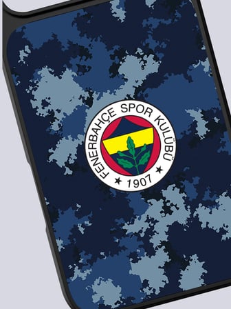 Fenerbahçe Mavi Kamuflaj Cam Telefon Kılıfı