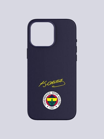 Fenerbahçe Lacivert Arma Atatürk İmza Deri Magsafe Telefon Kılıfı