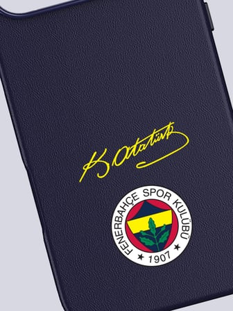 Fenerbahçe Lacivert Arma Atatürk İmza Deri Magsafe Telefon Kılıfı