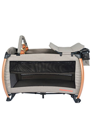 Maccon Goldie Alüminyum Kasa Park Yatak Sallanır Cibinlikli Oyun Parkı Beşik 70X110 Cm