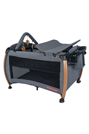 Maccon Goldie Alüminyum Kasa Park Yatak Sallanır Cibinlikli Oyun Parkı Beşik 70X110 Cm
