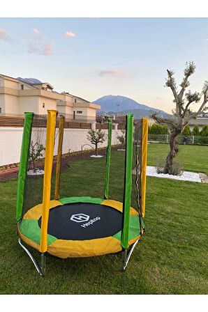 Hepitop 140 Cm Ev Ve Bahçe Tipi File Korumalı Büyük Boy Fileli Çocuk Oyun Alanı Trambolini