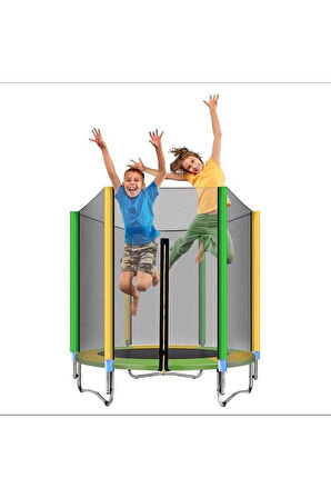 Hepitop 140 Cm Ev Ve Bahçe Tipi File Korumalı Büyük Boy Fileli Çocuk Oyun Alanı Trambolini