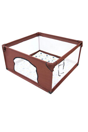 Premio Keten Güvenli Bebek Ve Çocuk Oyun Alanı Oyun Parkı 120x120 Oyun Matı Ve Topları Bordo