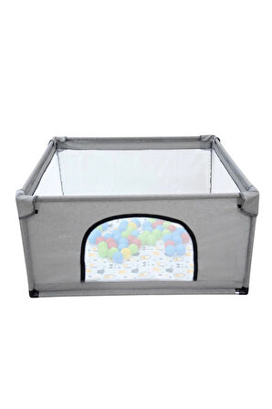 Premio Keten Güvenli Bebek Ve Çocuk Oyun Alanı Oyun Parkı 120x120 Oyun Matı Ve Topları Stone