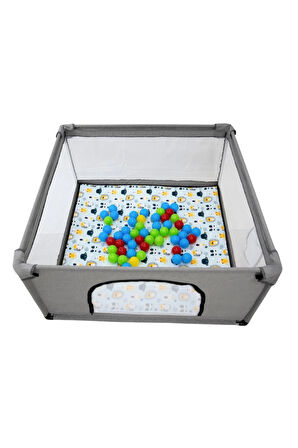 Premio Keten Güvenli Bebek Ve Çocuk Oyun Alanı Oyun Parkı 120x120 Oyun Matı Ve Topları Stone