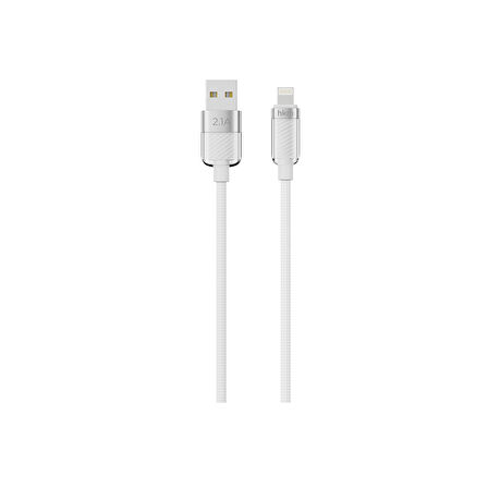 hkm tech KNIT GLAM 2.1A hızlı şarj destekli, USB-A to Lightning Şarj ve Data Aktarım Kablosu, 1 metre