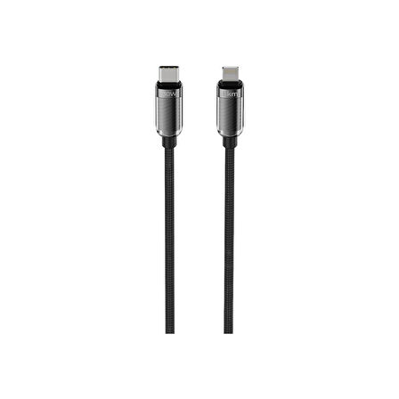 hkm tech KNIT GLAM 30W hızlı şarj destekli, Type-C to Lightning Şarj ve Data Aktarım Kablosu, 1 metre