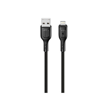 hkm tech KNIT 2A Çıkış, USB-A to Lightning Şarj ve Data Aktarım Kablosu, Örgü Tasarım, 1 metre